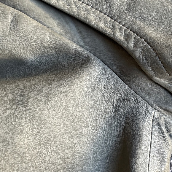 Danier Grey Lamb Skin Leather Jacket in Small - Picture 9 of 11